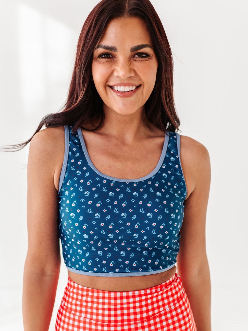 NWT Livy&Kate Tropical Tides Crop in Navy Floral Swim Top